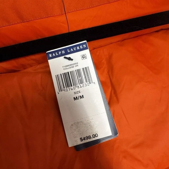 Polo Ralph Laurent Men's Orange Puffer parka insulated winter Jacket size M - Picture 11 of 16
